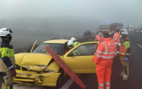 Accidente A1 en Trebiño de este martes.