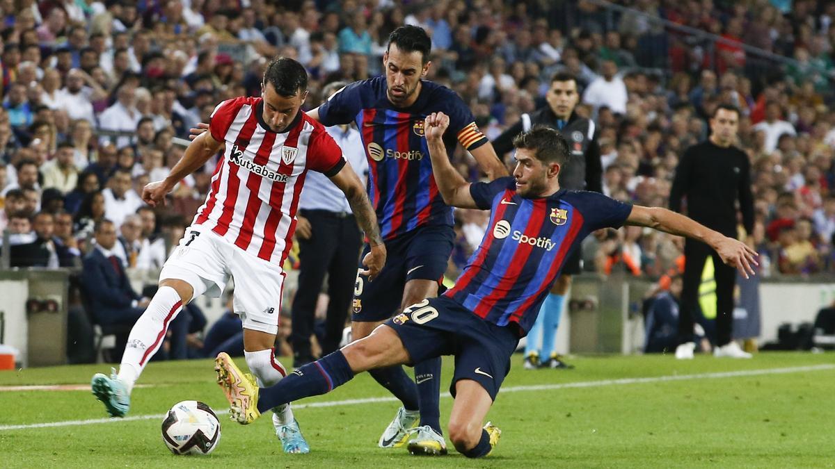 Imagen del partido de ida entre el Athletic y el Barcelona disputado en el Camp Nou.