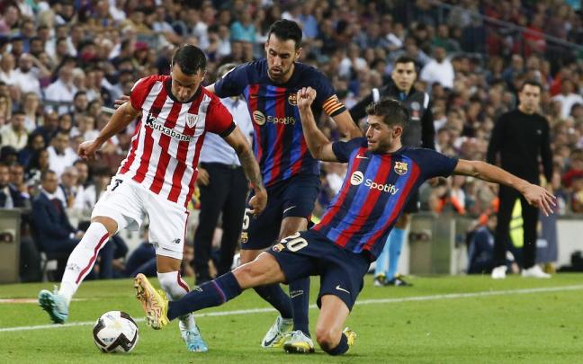 Imagen del partido de ida entre el Athletic y el Barcelona disputado en el Camp Nou.