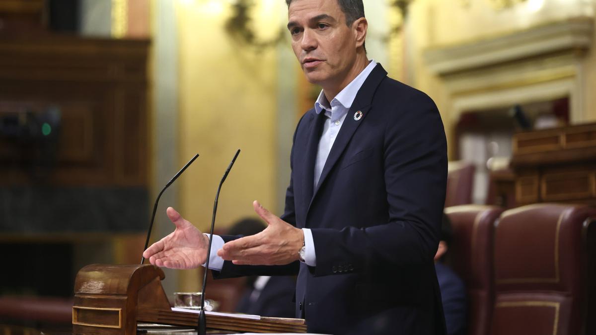 Pedro Sánchez, este jueves en el Congreso.