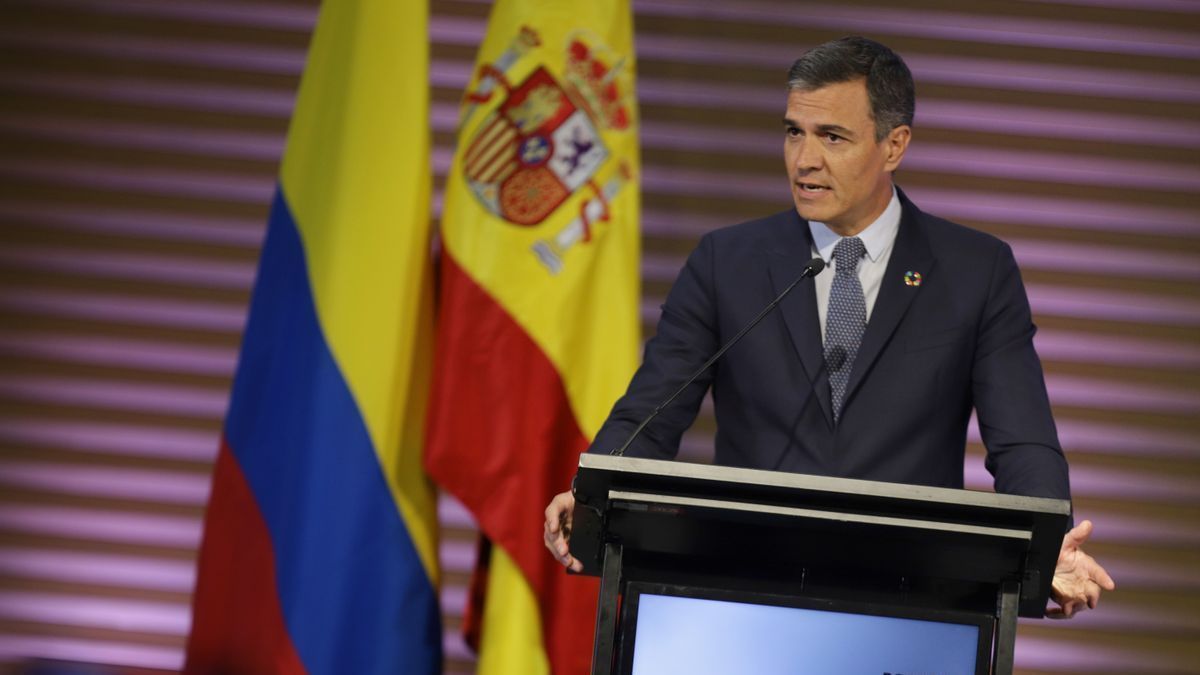 Rueda de prensa del presidente Pedro Sánchez en Colombia.