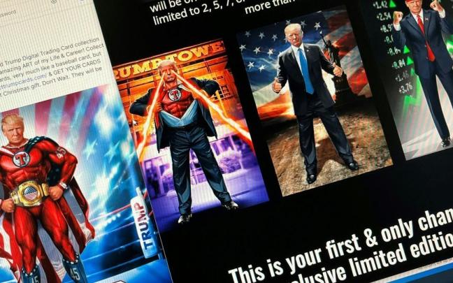 Algunos de los cromos digitales de Trump.