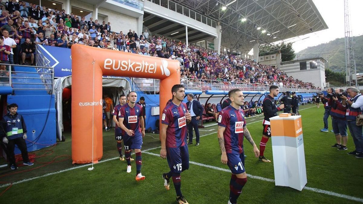 Kike García, Cote y Rubén Peña, durante su etapa en el Eibar