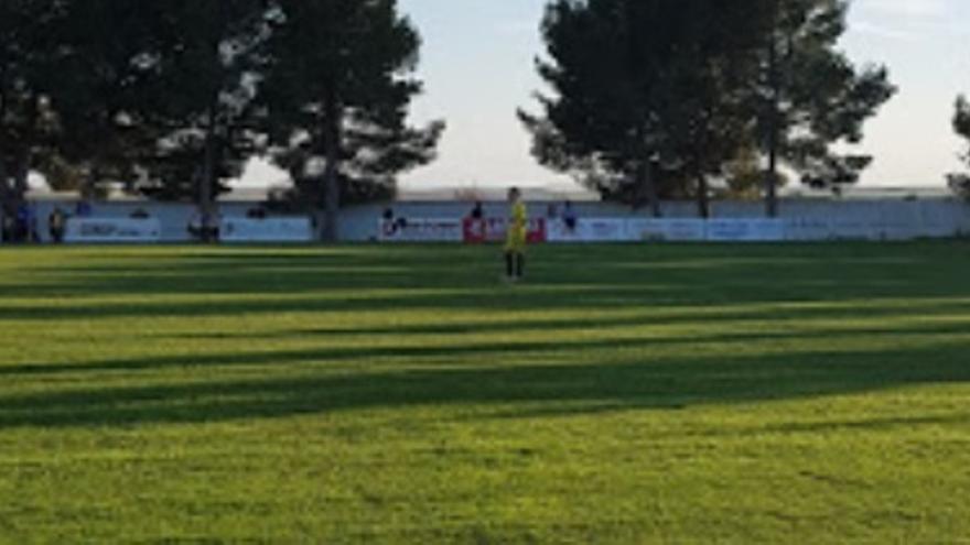 Campo de fútbol de Bujaraloz, lugar en el que ha sucedido la tragedia.