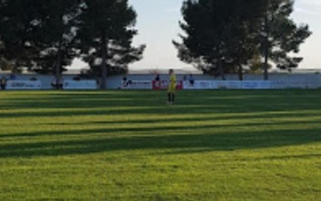 Campo de f&uacute;tbol de Bujaraloz, lugar en el que ha sucedido la tragedia.