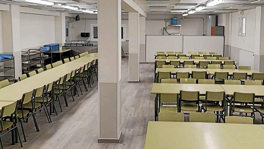 Imagen del nuevo comedor que han habilitado en el colegio adrianés.