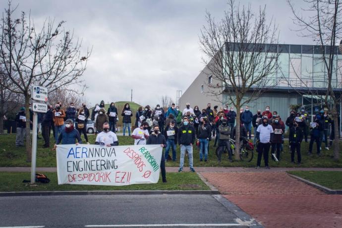 Concentración de los trabajadores de Aernnova Engineering