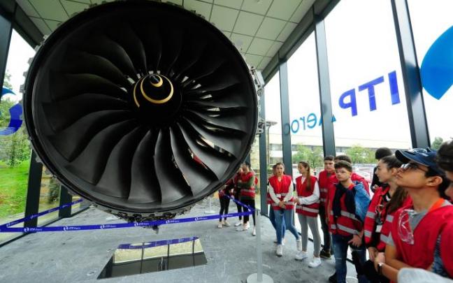 Una de las turbinas que fabrica ITP Aero en Zamudio. Una de las turbinas que fabrica ITP Aero en Zamudio.