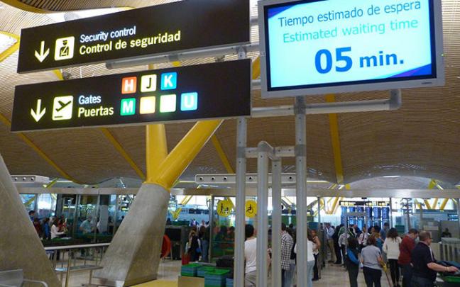 Control de seguridad en el aeropuerto de Barajas. Control de seguridad en el aeropuerto de Barajas.