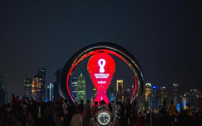 El reloj del Mundial de Catar en Doha.