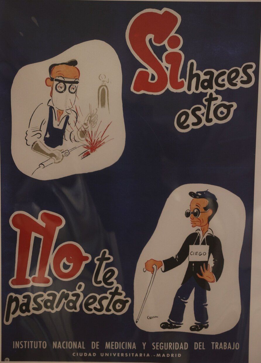 "Si haces esto... no te pasará esto". Con protección al soldar, uno puede evitar quedarse ciego.