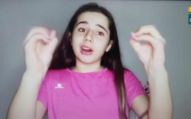 La joven Nahia, en el v&iacute;deo.