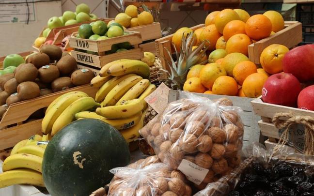 Frutas en el mercado de Santo Domingo, en Pamplona.