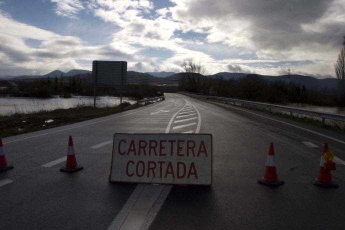 Carretera cortada, en las inundaciones del pasado diciembre.