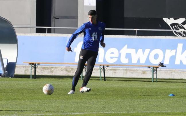Carlos Fernández, durante un entrenamiento en Zubieta.