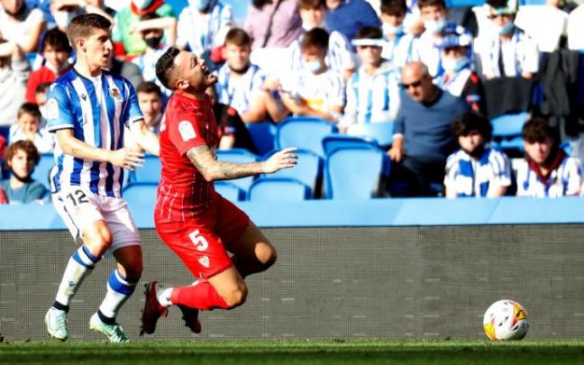 Aihen, el mejor realista en el empate contra el Sevilla en Anoeta Aihen, el mejor realista en el empate contra el Sevilla en Anoeta
