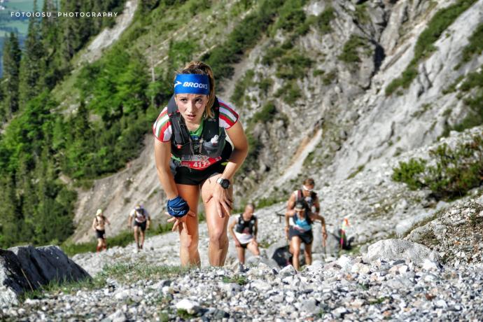 Ainara Uribarri, durante la disputa de la Hochkönig Skyrace, en Austria, donde fue novena y obtuvo el billete para la Skymasters.