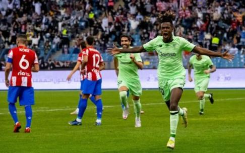 Nico Williams celebra su gol contra el Atlético de Madrid. Nico Williams celebra su gol contra el Atlético de Madrid.