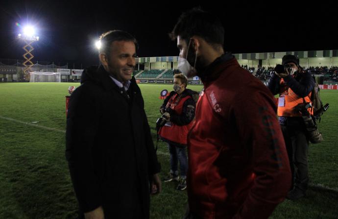 Javi Calleja, durante el partido de Copa frente al Unami.