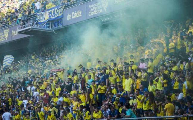 Aficionados del Cádiz el pasado domingo