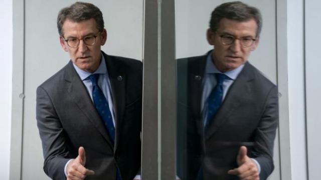 Alberto Núñez Feijóo, en la sede de Génova