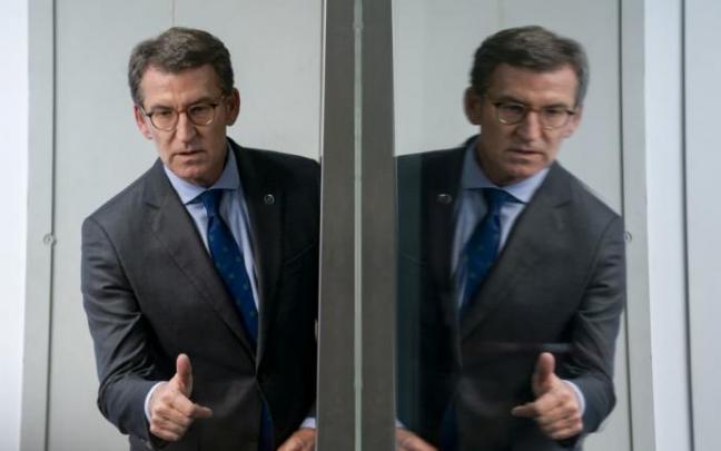 Alberto Núñez Feijóo, en la sede de Génova Alberto Núñez Feijóo, en la sede de Génova