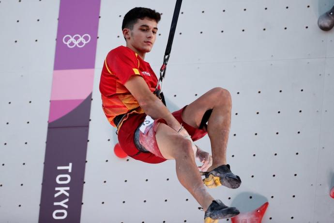 Alberto Ginés en la final de escalda deportiva en Tokio