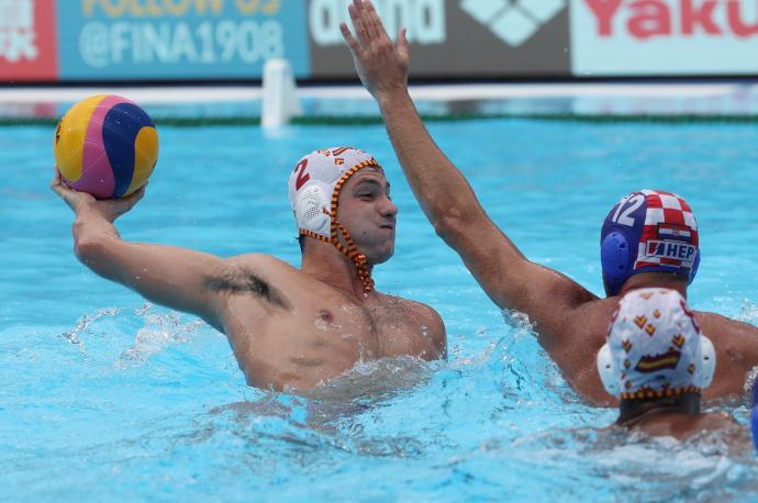 Munárriz, en un partido contra la selección croata.