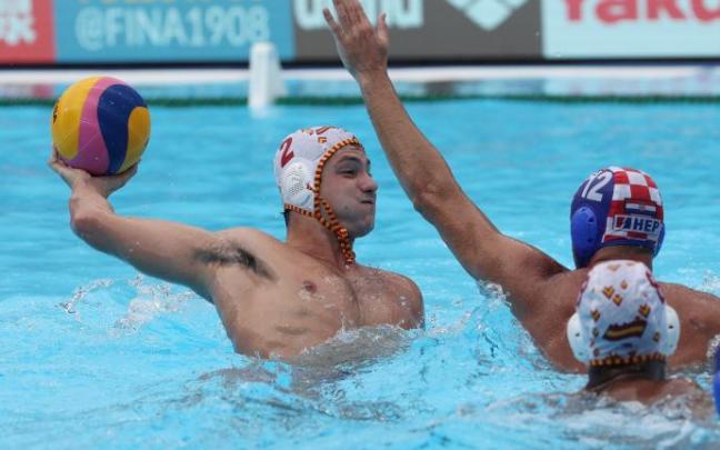 Munárriz, en un partido contra la selección croata.