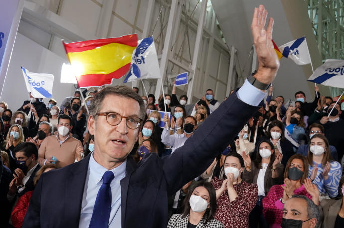 Núñez Feijóo durante un acto en Galicia.