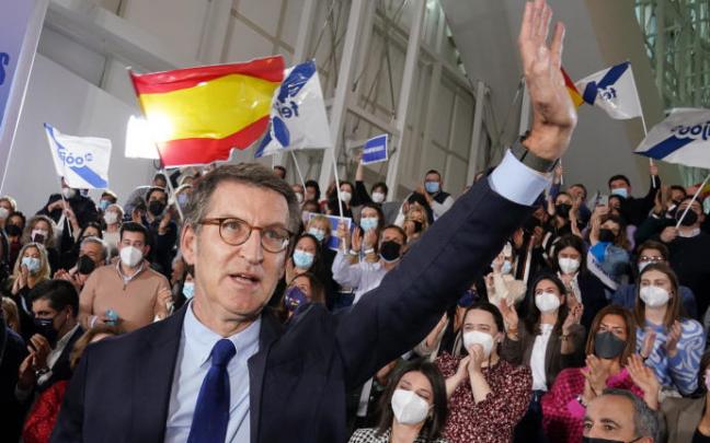 Núñez Feijóo durante un acto en Galicia.