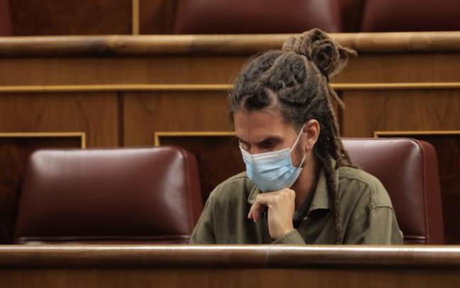 Alberto Rodríguez en su escaño antes de que se le retirara su acta Alberto Rodríguez en su escaño antes de que se le retirara su acta