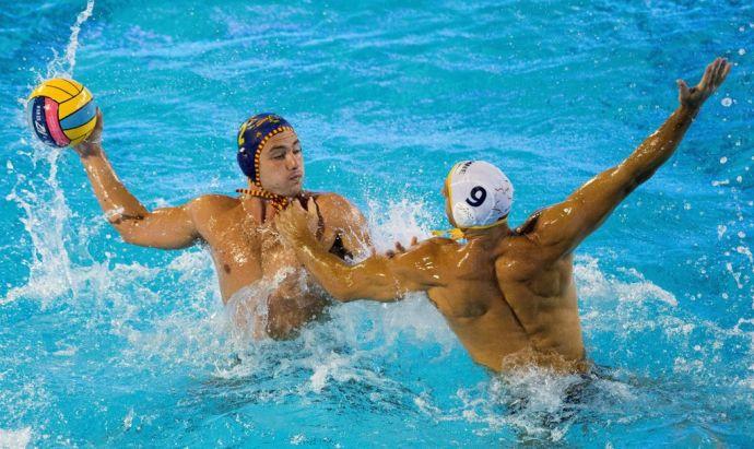 Alberto Munarriz con la selección española de waterpolo