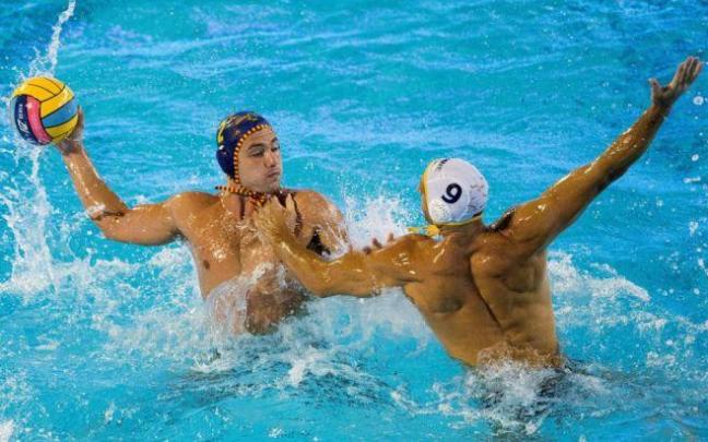 Alberto Munarriz con la selección española de waterpolo