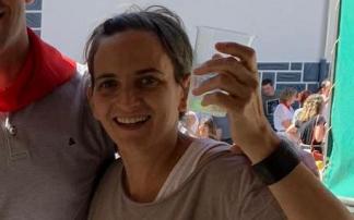 Nekane Moso Elizari, en el cohete de fiestas de 2019. Nekane Moso Elizari, en el cohete de fiestas de 2019.