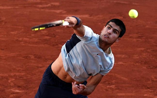Carlos Alcaraz en los cuartos de final de Roland Garros. Carlos Alcaraz en los cuartos de final de Roland Garros.