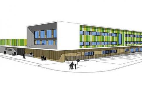 En las dos imágenes superiores se observa la recreación del futuro centro de Aldialde. Abajo, los barracones actuales. Fotos: Cedida / P. Barco