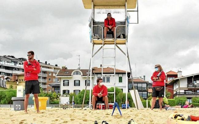 Socorristas en Ondarreta. Foto: Gorka Estrada