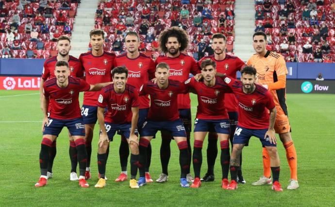 Alineación de Osasuna ante el Celta en el partido de la primera vuelta en El Sadar.