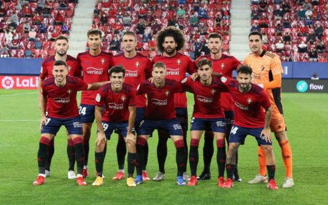 Alineación de Osasuna ante el Celta en el partido de la primera vuelta en El Sadar.