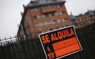 Cartel de alquiler de una vivienda. Cartel de alquiler de una vivienda.