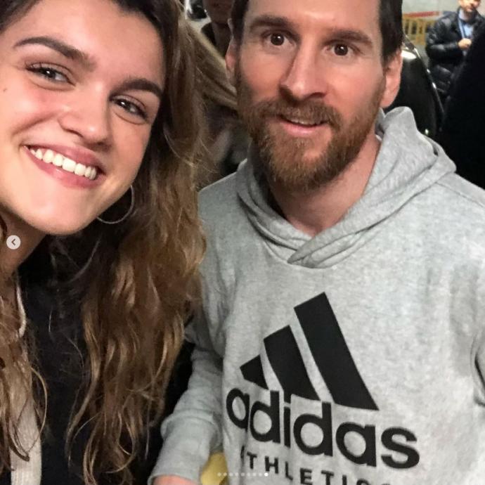 Amaia Romero, posando con Leo Messi en la foto que ha subido este viernes a Instagram.