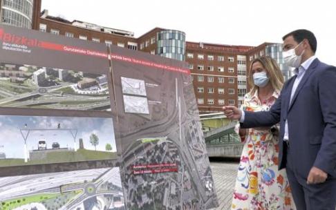Amaia del Campo e Imanol Pradales presentan la construcción de un nuevo acceso al Hospital de Cruces para los vecinos de Ezkerraldea. Amaia del Campo e Imanol Pradales presentan la construcción de un nuevo acceso al Hospital de Cruces para los vecinos de Ezkerraldea.