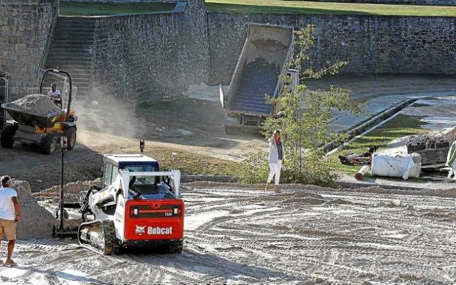 Otamendi, el pasado viernes, en el montaje del torneo.