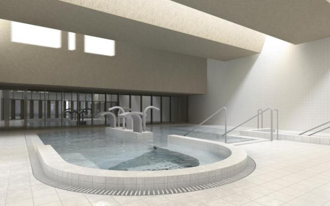 Recreación del futuro balneario de la Ciudad Deportiva Amaya, una realidad en junio de 2022.
