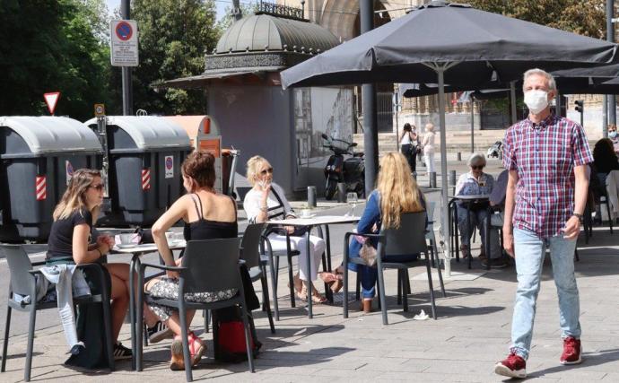 Ambiente en el centro de Vitoria este miércoles.