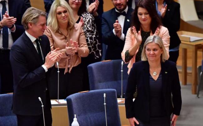 La socialdemócrata Magdalena Andersson, tras ser elegida como primera ministra de Suecia. La socialdemócrata Magdalena Andersson, tras ser elegida como primera ministra de Suecia.