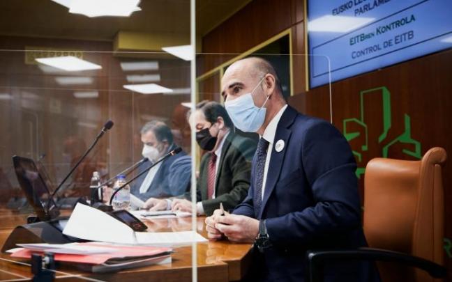 El director general de EITB, Andoni Aldekoa, en el Parlamento Vasco.