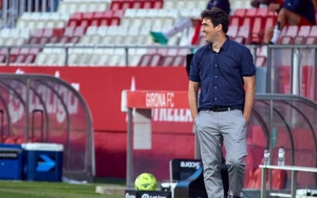 Andoni Iraola, durante un lance del choque del domingo en Girona, donde el Rayo Vallecano logró el ascenso a Primera División. Andoni Iraola, durante un lance del choque del domingo en Girona, donde el Rayo Vallecano logró el ascenso a Primera División.