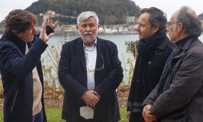 Eneko Andueza, ayer domingo con Florencio Domínguez, Pablo Benegas y José Ibarrola.